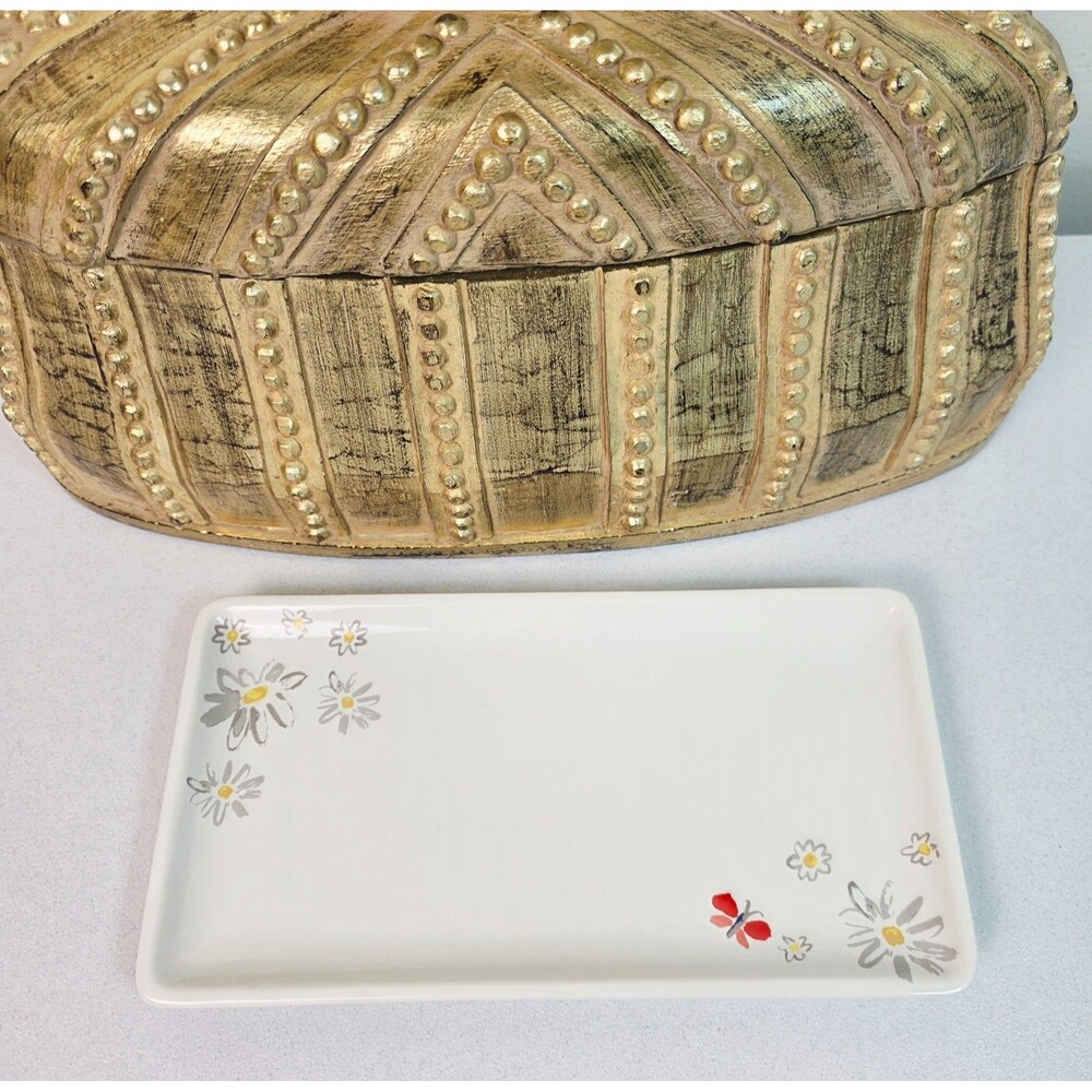 KATE SPADE New York "Dahlia" Floral Porcelain Ceramic Vanity Desk Trinket Tray